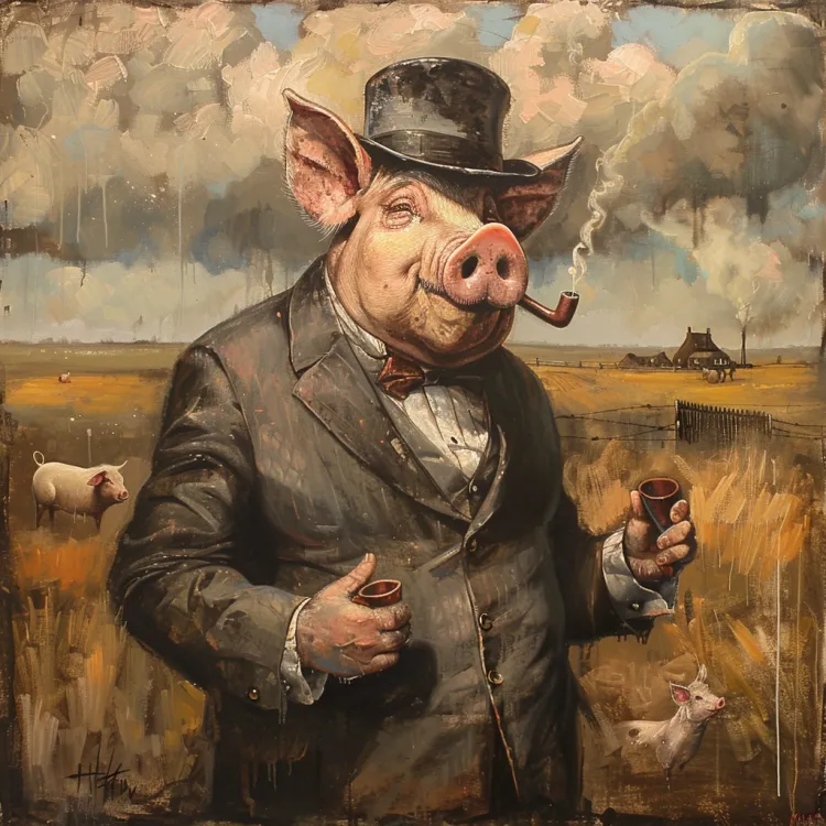 ALL ANIMALS ARE EQUAL BUT SOME ANIMALS ARE MORE EQUAL THAN OTHERS - The anti-totalitarianism Animal Farm